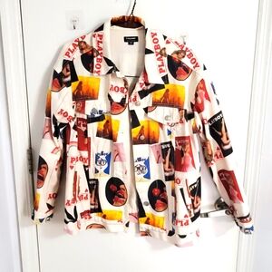 Playboy Pacsun Oversized Denim Jacket XS S Multicolor Streetwear